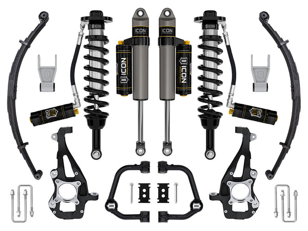 ICON 2021-2024 Ford F-150 4WD, 3.5-4.5" Lift, Stage 4 Suspension System, Tubular, CDCV, w/ Leaf Packs