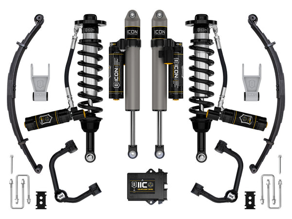ICON 2021-2024 Ford F-150 Tremor, 2.5-3" Lift, Stage 5 Suspension System, Tubular, w/ Leaf Packs