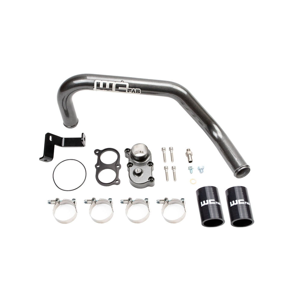 2006-2010 LBZ/LMM Duramax Top Outlet Billet Thermostat Housing and Upper Coolant Pipe Kit For Dual CP3Bengal Blue