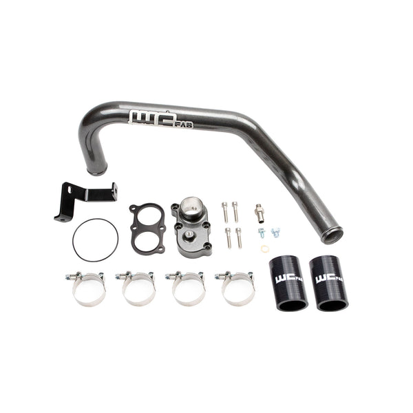 2006-2010 LBZ/LMM Duramax Top Outlet Billet Thermostat Housing and Upper Coolant Pipe Kit For Dual CP3Bengal Blue