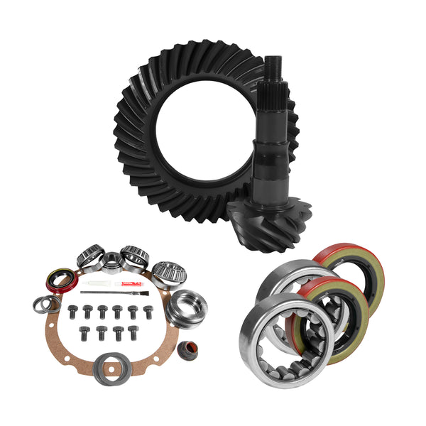 8.8" Ford 4.11 Rear Ring & Pinion, Install Kit, 2.53" OD Axle Bearings & Seals - YGK2047