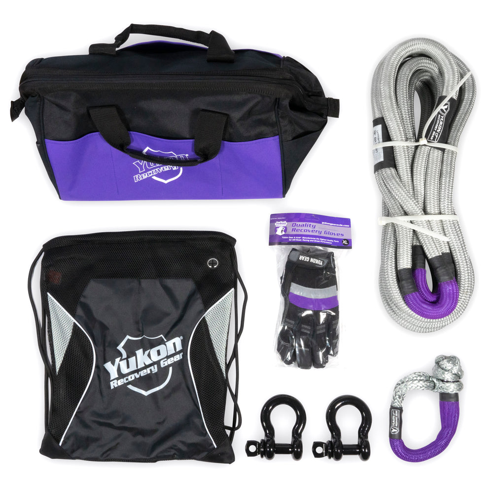 Yukon Recovery Gear Kit with 7/8?, 30-Foot Long Kinetic Rope, Shackles, & More - YRGKIT-1