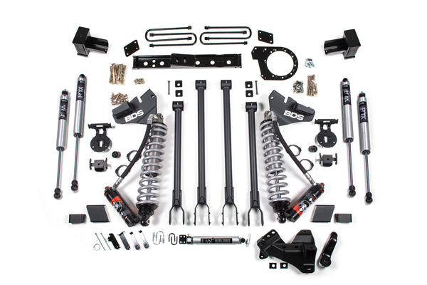 BDS Suspension - 2017-2019 Ford F250/F350 4wd 6" 4-Link Suspension Lift Kit, 4" Rear, Block, Dies -BDS1527FPE
