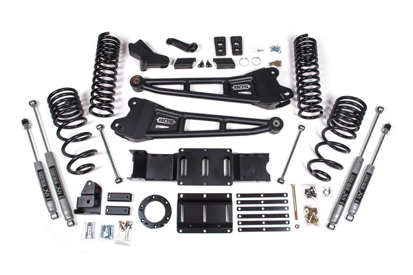 BDS Suspension - 2019-2025 Ram 2500 4" Radius Arm Gas - Rear Coil Springs - NX2 Shocks -BDS1699H