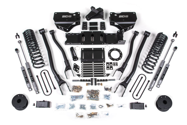 BDS Suspension - 2019-2024 Ram 3500 4" 4-Link Diesel - 3" Rear Block w/ Air bag - 6 Bolt T-Case - -BDS1720H