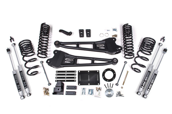 BDS Suspension - 2014-2018 Ram 2500 4wd, 5.5" Radius Arm Suspension Lift Kit, 4" Rear, Spring - G -BDS2101FS