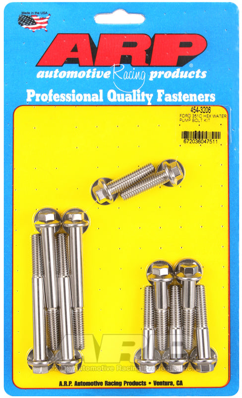 ARP Ford 351C SS hex water pump bolt kit