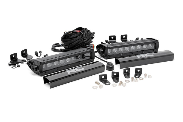 Rough Country - LED Light Kit - Grille Mount - 8" Black Pair - Ford F-250 Super Duty (17-19)