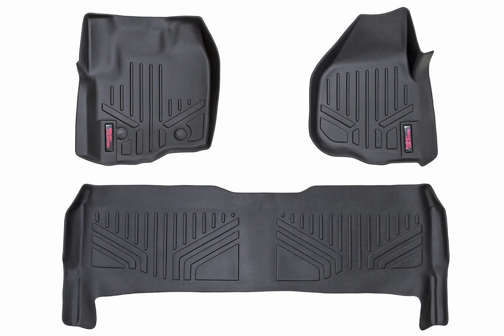 Rough Country - Floor Mats - FR & RR - Raised FR Pedal - Ford F-250/F-350 Super Duty (12-16)