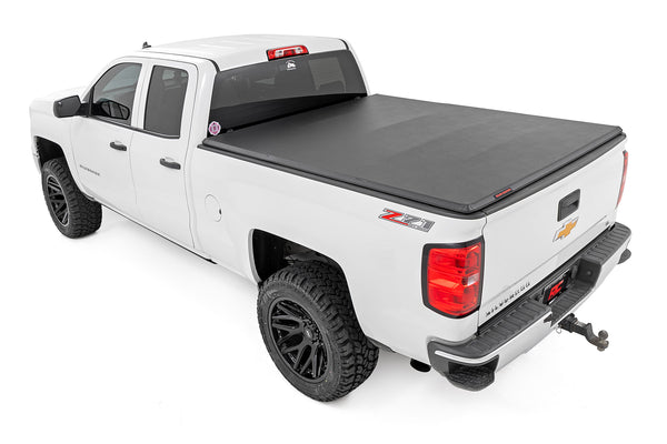 Rough Country - Soft Tri-Fold Bed Cover - 6'7" Bed - Chevy/GMC 1500/2500HD/3500HD (14-19 & Classic)