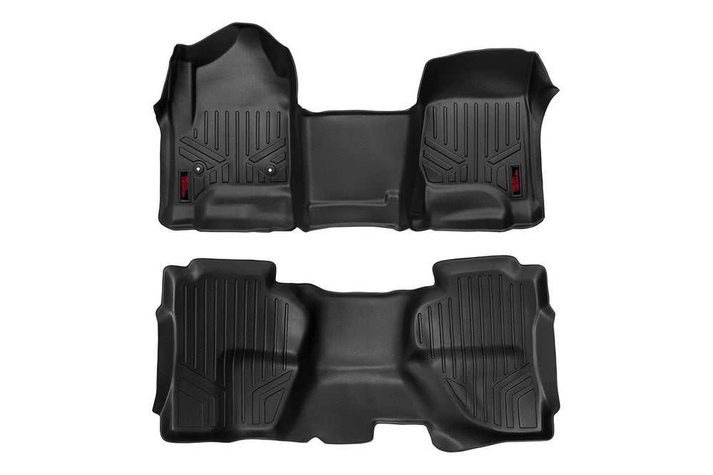 Rough Country - Floor Mats - FR & RR - OV Hump - Ext Cb - Chevy/GMC 1500/2500HD/3500HD 2WD/4WD