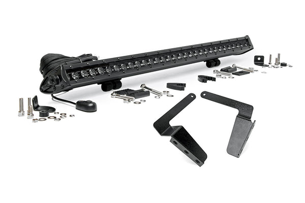 Rough Country - LED Light Kit - Bumper Mount - 30" Black Single Row - Toyota Tundra (14-21)