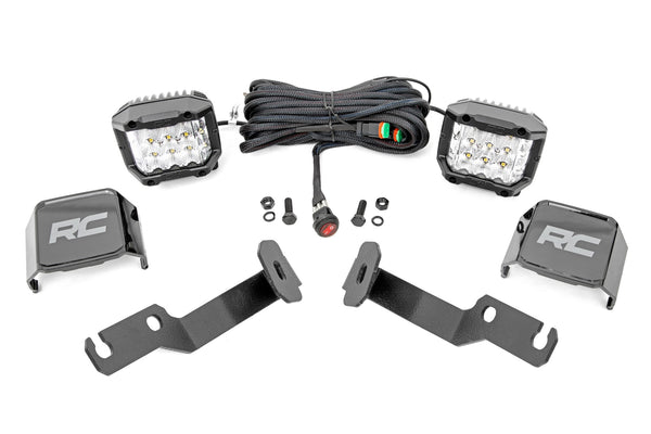 Rough Country - LED Light Kit - Ditch Mount - 3" OSRAM - Wide - Toyota Tacoma 2WD/4WD (05-15)