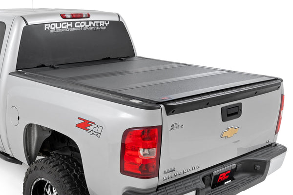 Rough Country - Hard Tri-Fold Flip Up Bed Cover - 5'9" Bed - Chevy/GMC 1500 (07-13)