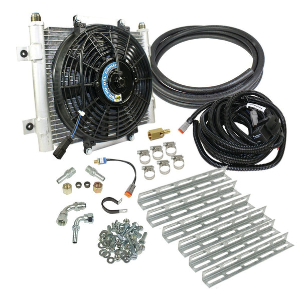 BD Diesel BD Xtrude Transmission Cooler with Fan - Complete Kit 1/2in Lines - 1030606-1/2