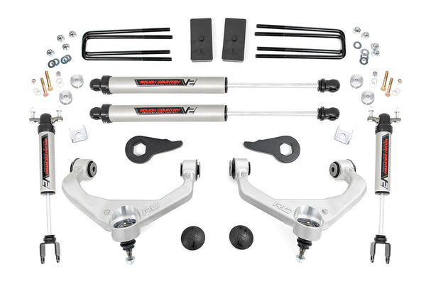 Rough Country - 3.5 Inch Lift Kit - V2 - w/ Overloads - Chevy/GMC 2500HD/3500HD (11-19)