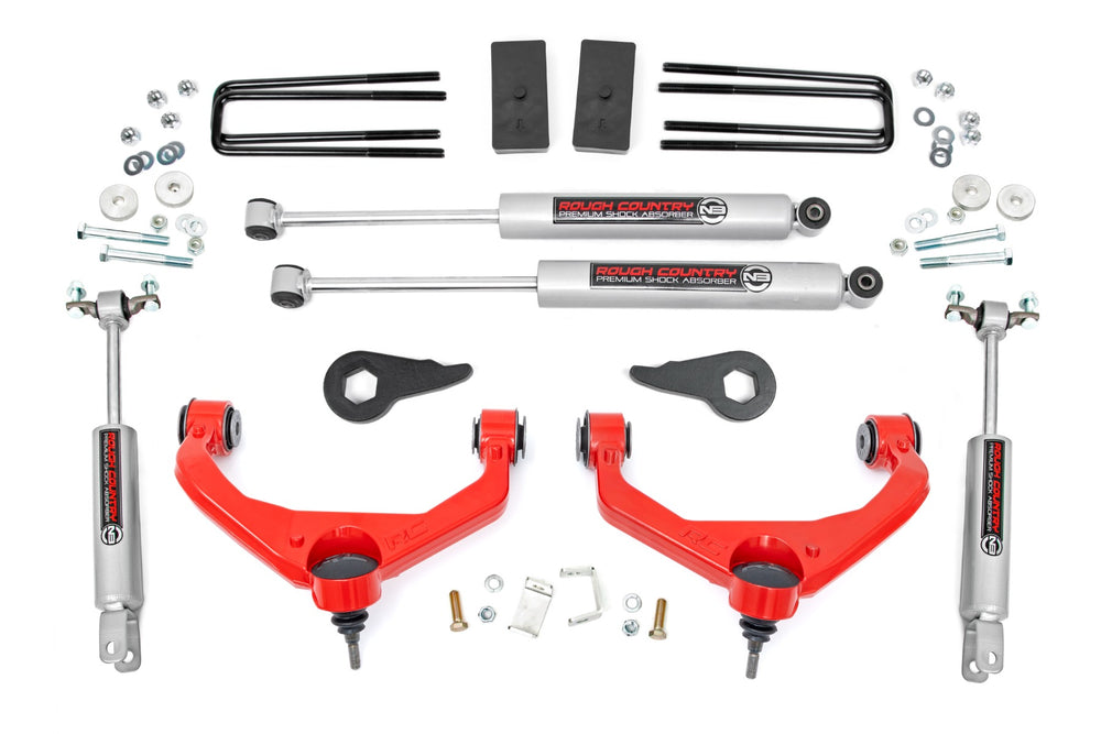 Rough Country - 3.5 Inch Lift Kit - w/ Overloads - Chevy/GMC 2500HD/3500HD (11-19)