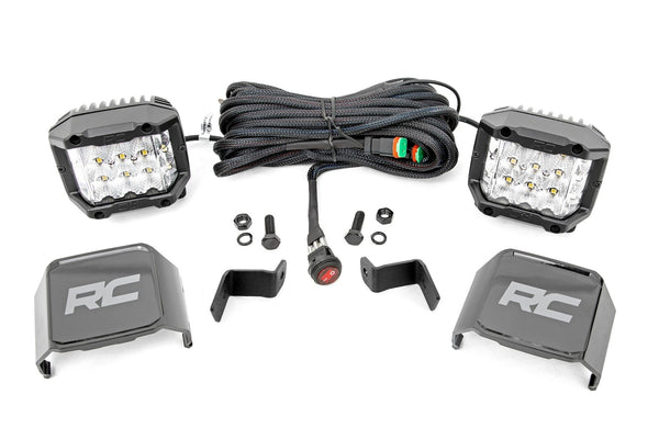 Rough Country - LED Light - Ditch Mount - 2" Chrome Pair - Wide Angle - Ford F-150 (15-24)