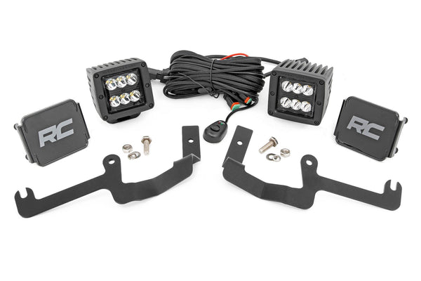 Rough Country - LED Light Kit - Ditch Mount - 2" Black Pair - Spot - Chevy Silverado 1500 (19-24)