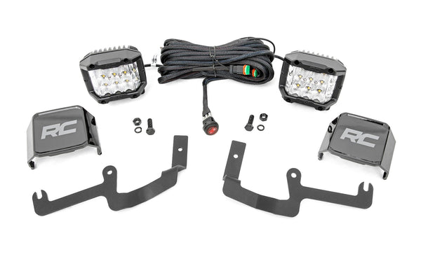 Rough Country - LED Light Kit - Ditch Mount - 3" OSRAM - Wide - Chevy Silverado 1500 (19-24)