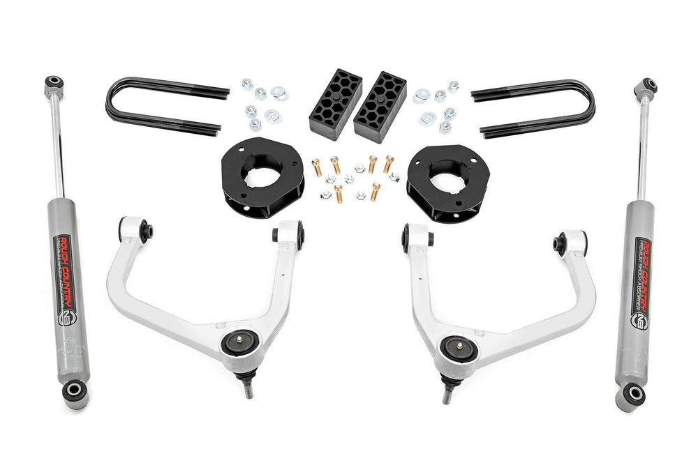 Rough Country - 3.5 Inch Lift Kit - Rear Mono Leaf - Chevy Silverado 1500 2WD/4WD (2022-2024)