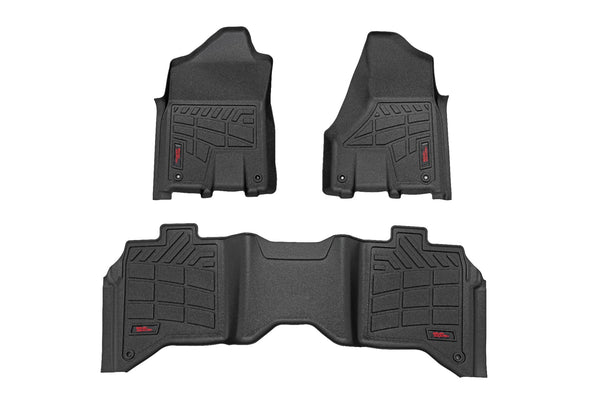 Rough Country - Sure-Fit Floor Mats - Front & Rear - Crew - Ram 2500/3500 2WD/4WD (2019-2025)