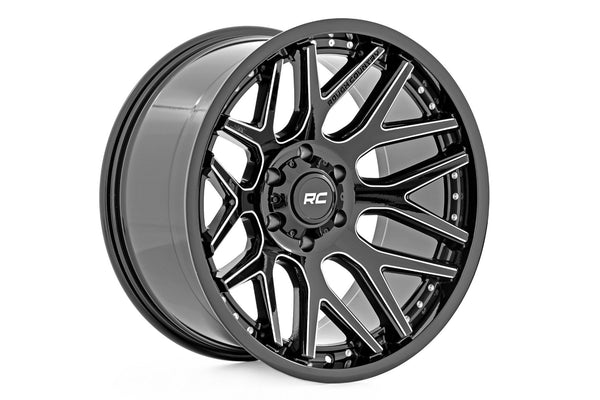Rough Country - Rough Country 95 Series Wheel/Machined One-Piece/Gloss Black/20x10/6x5.5/-25mm