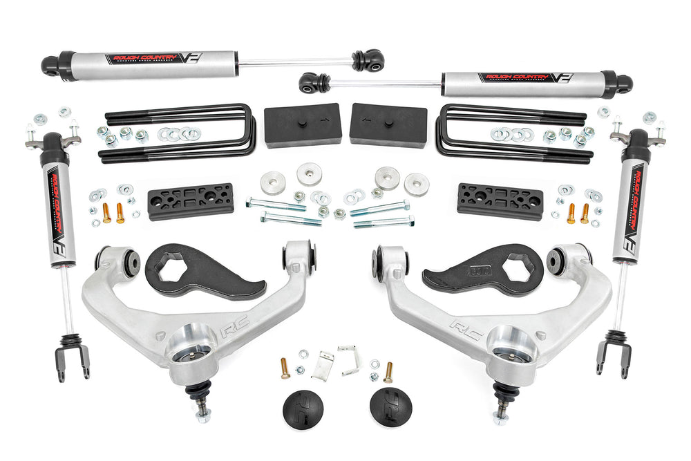 Rough Country - 3 Inch Lift Kit - UCAs - V2 - w/ Overloads - Chevy/GMC 2500HD/3500HD (20-25)
