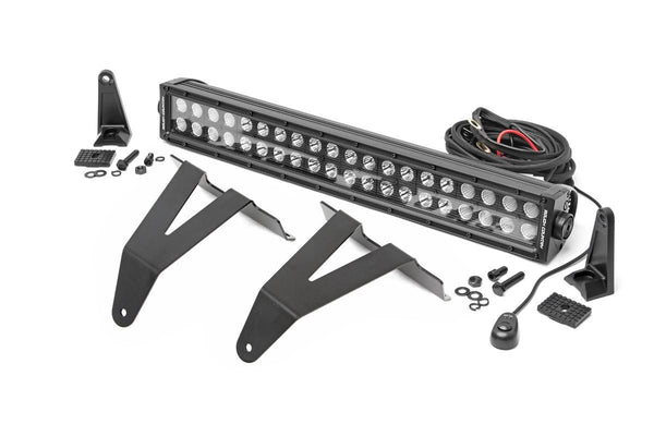 Rough Country - LED Light Kit - Bumper Mount - 20" Black Dual Row - Ram 1500 2WD/4WD (19-24)