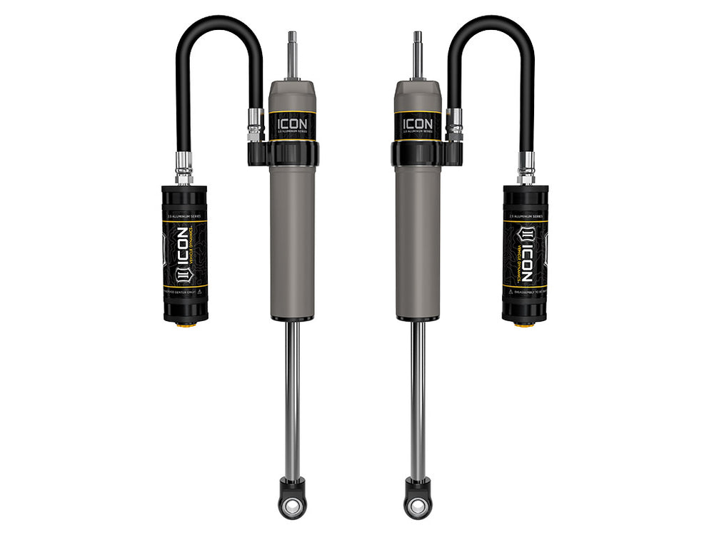 ICON 2005-2025 Ford Super Duty 4WD, 0-2.5” Lift, Front, V.S. 2.5 Aluminum Series Shock Absorbers, Remote Reservoir, Pair