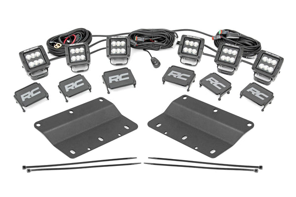 Rough Country - LED Light Kit - Fog Mount - Triple 2" Black Pair - Spot - Ford Bronco (21-25)