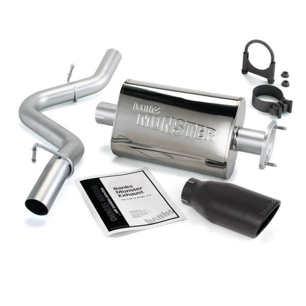 Monster Exhaust System 2.5-inch Single Exit, Cerakote Black Tip