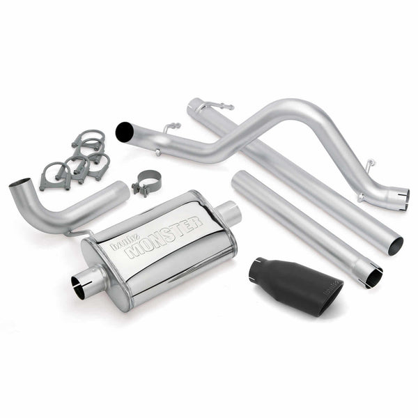Monster Exhaust System 2.5-inch Single Exit, Cerakote Black Tip