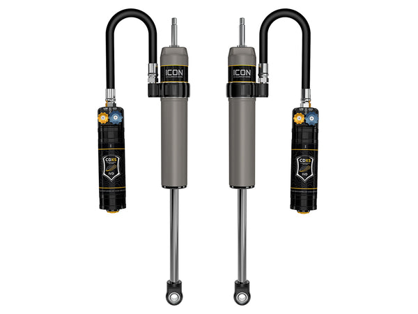 ICON 2024-2025 Toyota Tacoma, 0-1” Lift, Rear, V.S. 2.5 Aluminum Series Shock Absorbers, Remote Reservoir w/ CDXS, Pair