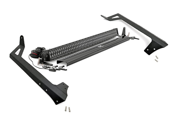Rough Country - LED Light Kit - Windshield Mount - 50" Black Dual Row - Jeep Wrangler JK (07-18)