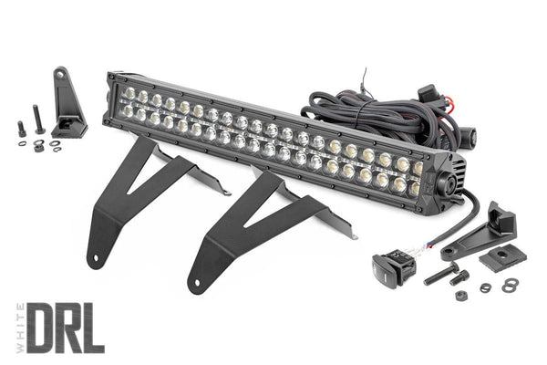 Rough Country - LED Light Kit - Bumper Mount - 20" Black Dual Row - White DRL - Ram 1500 (19-24)