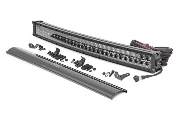 Rough Country - LED Light Kit - Bumper Mount - 30" Black Dual Row - White DRL - Toyota 4Runner (14-20)
