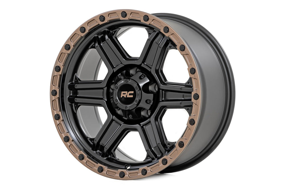 Rough Country - Rough Country 79 Series Wheel/One-Piece/Semi Gloss Black w/Bronze Ring/18x9/6x135/0mm