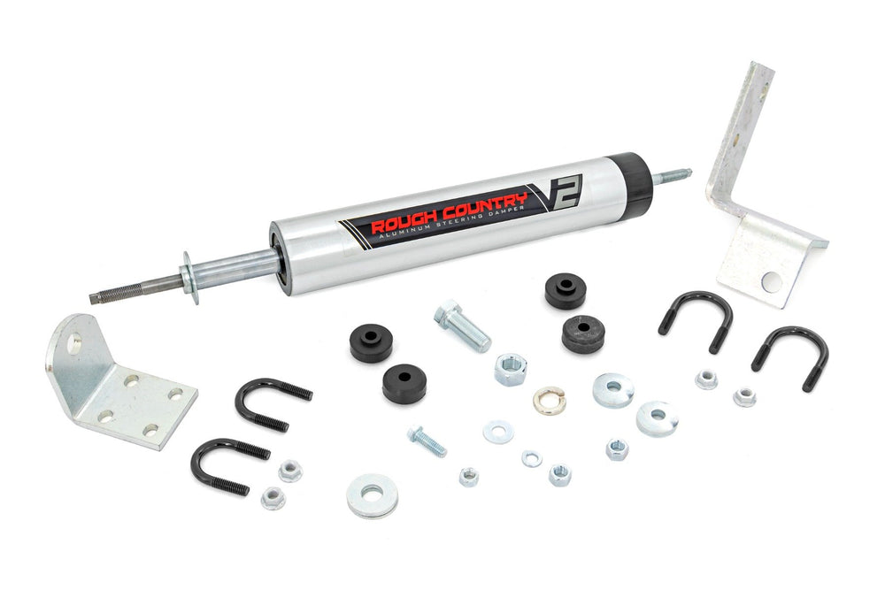 Rough Country - V2 Steering Stabilizer - 0-3 Inch Lift - Chevy/GMC Sierra 1500/Silverado 1500/Tahoe/Yukon (92-06)
