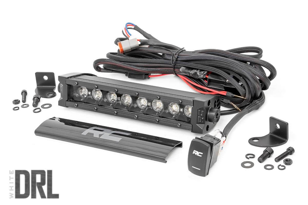 Rough Country - 8 Inch Black Series LED Light Bar - Single Row - Cool White DRL
