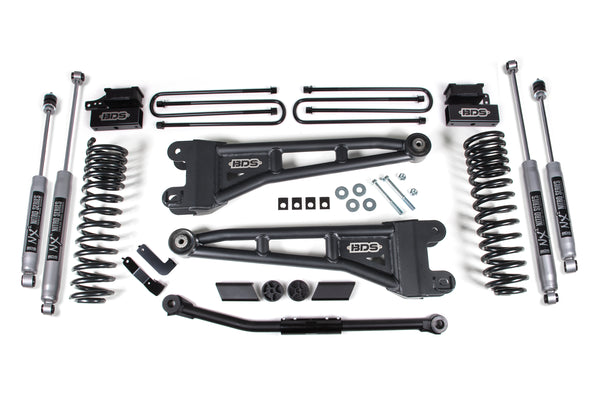 BDS Suspension - 2020-2022 Ford F450 4wd 3" Radius Arm Suspension Lift Kit, 1" Rear, Block - Fox -BDS2219FPE