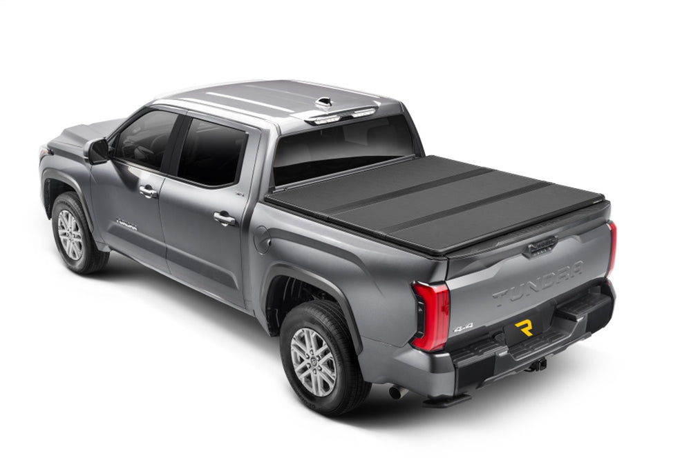 Solid Fold ALX Tonneau Cover-Black Textured Paint-2014-2021 Toyota Tundra 6ft. 7in. Bed without Deck Rail System
