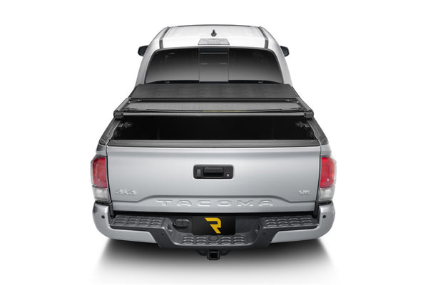 Trifecta 2.0 Tonneau Cover-Black-Leather Grained Fabric-2022-2026 Toyota Tundra 5ft. 7in. Bed with Deck Rail System without Trail Special Edition Storage Boxes