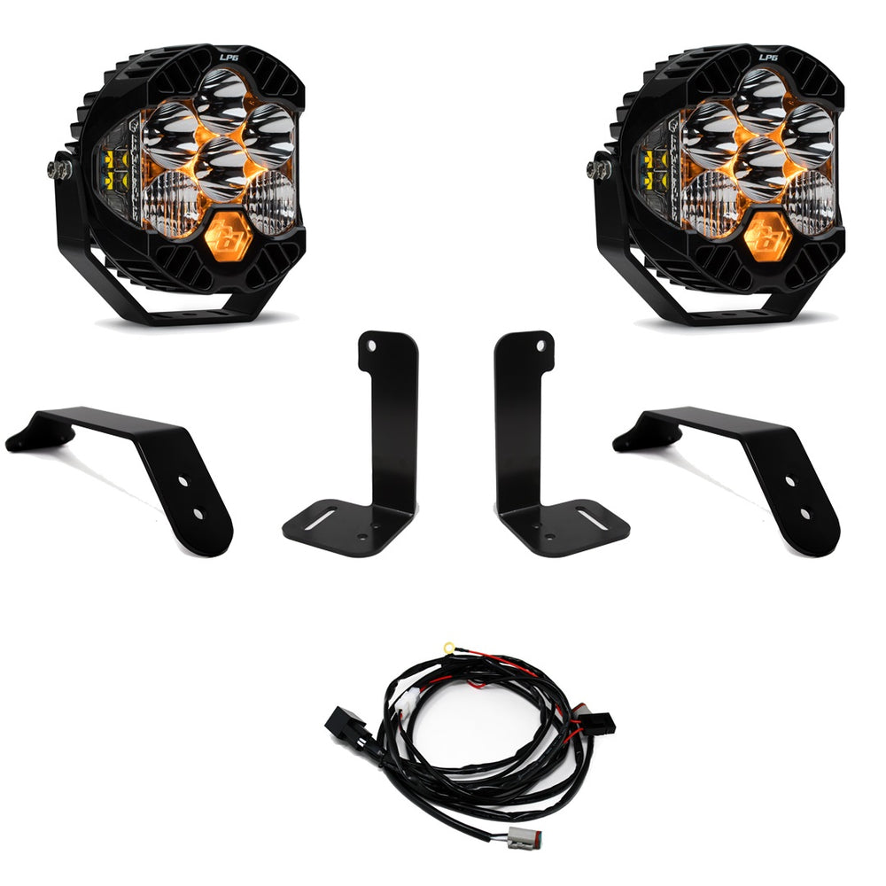 LP6 Pro Bumper Kit - '20-25 Gladiator / '18-25 Wrangler JL; w/ OE Plastic Bumper (Driving/Combo; Clear; Toggle Wiring)