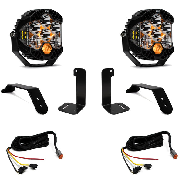 LP6 Pro Bumper Kit - '20-25 Gladiator / '18-25 Wrangler JL; w/ OE Plastic Bumper (Driving/Combo; Clear; Upfitter Wiring)