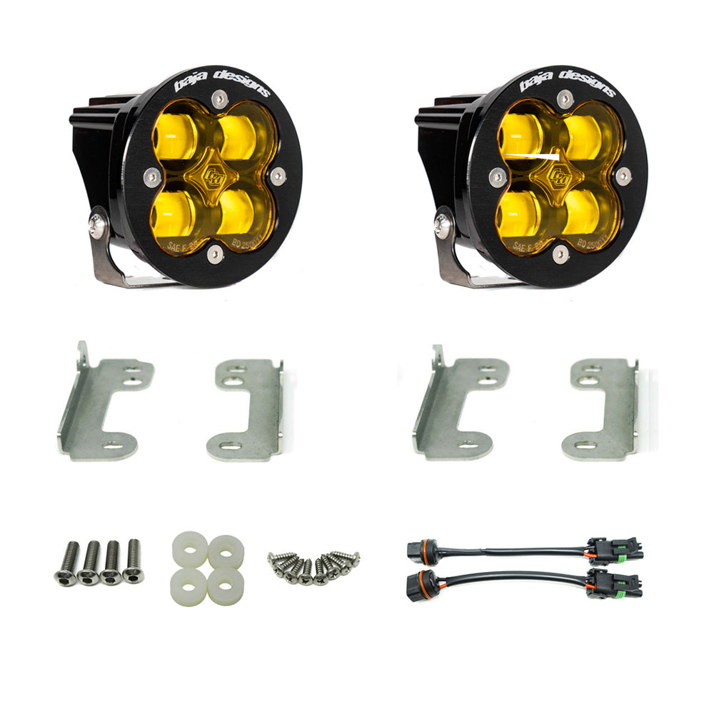 Squadron-R SAE Fog Pocket Kit - '10-18 Wrangler JK; w/ Standard OE Bumper (SAE Fog; Baja Amber)