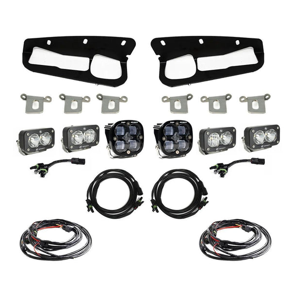 Squadron SAE/Dual S2 Sport Steel Bumper Fog Pocket Kit - '21-25 Bronco; '22-25 Bronco Raptor; Steel Bumper (SAE Fog; Clear; Toggle Wiring)