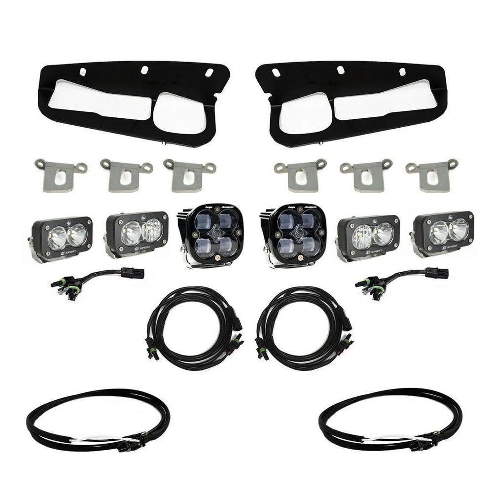Squadron SAE/Dual S2 Sport Steel Bumper Fog Pocket Kit - '21-25 Bronco; '22-25 Bronco Raptor; Steel Bumper (SAE Fog; Clear; Upfitter Wiring)