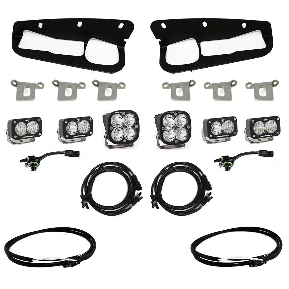 Squadron Pro/Dual S2 Sport Steel Bumper Fog Pocket Kit - '21-25 Bronco; '22-25 Bronco Raptor; Steel Bumper (Multi-Pattern; Clear; Upfitter Wiring)