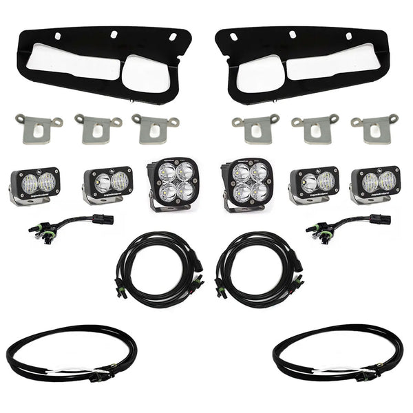 Squadron Pro/Dual S2 Sport Steel Bumper Fog Pocket Kit - '21-25 Bronco; '22-25 Bronco Raptor; Steel Bumper (Multi-Pattern; Clear; Upfitter Wiring)